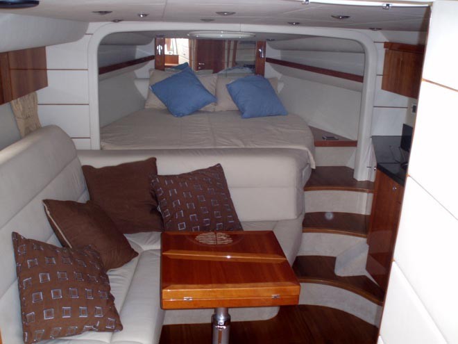 Luxury inside the  Sunseeker Superhawk 43 © Marine Auctions and Valuations . http://www.marineauctions.com.au